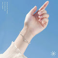 New Arrival Jewelry 925 Sterling Silver Double Layer Star Charm Frosted Round Beads Hand Chain Bracelet Bangles