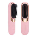 Cordless Straightening Brush Negative Ion Long Hair Straightener Brush Portable Hot Comb and Beard Straightener Brush for Men