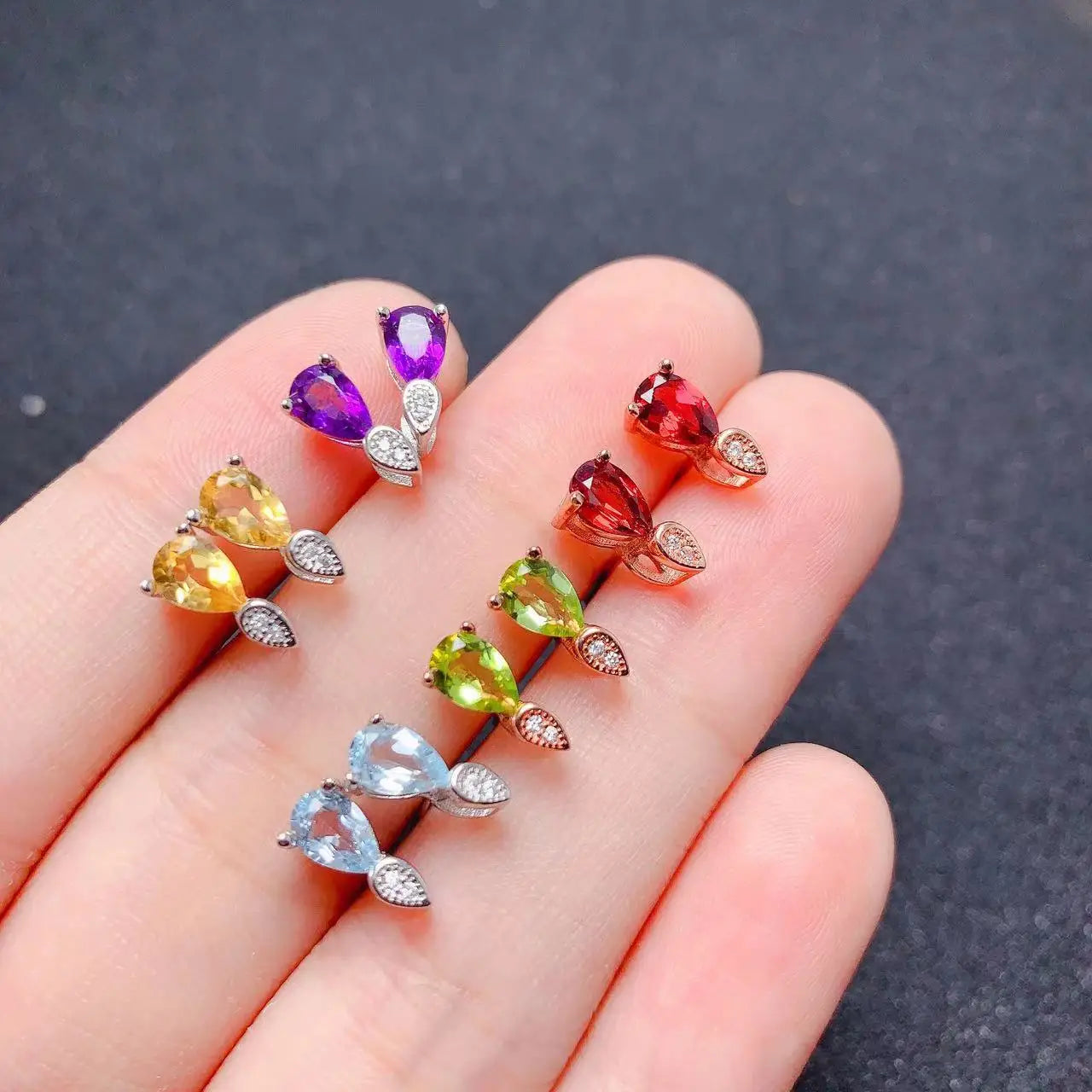 925 Silver Natural Topaz Drop Designs Feather Butterfly Jewelry Display Stand Rhodium and Gold Plated Gift for Women Low MOQ