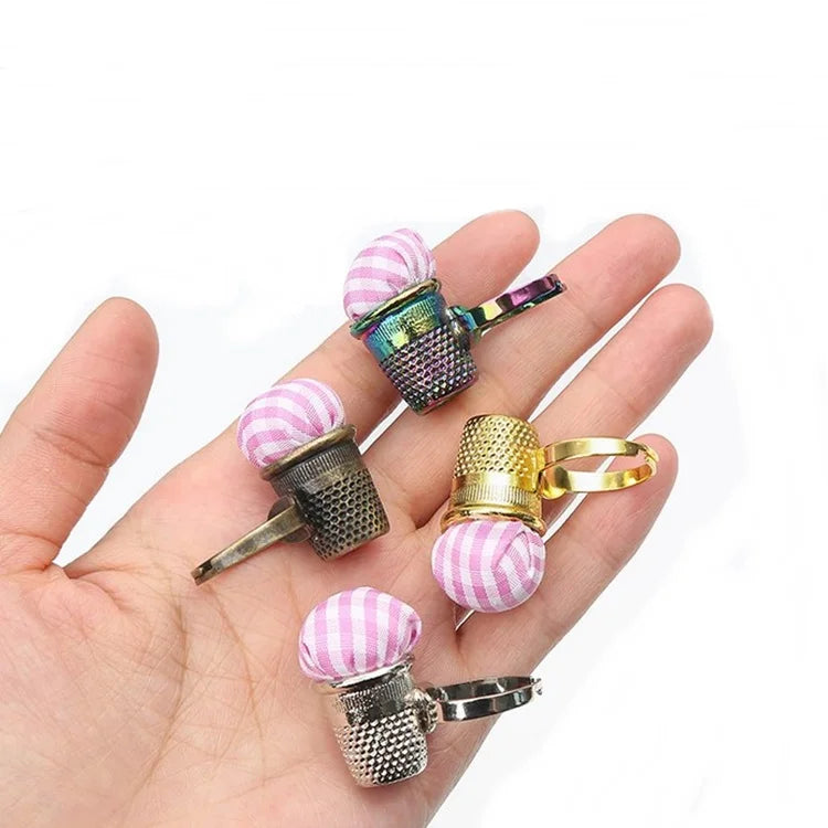 New Vintage Style Sewing Accessory 2 in 1 Ring Finger Protector Thimble Pin Cushion