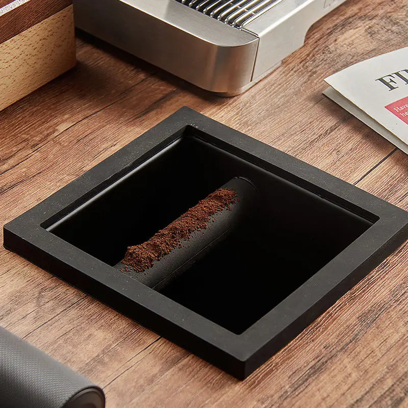 Espresso Coffee Ground Knock Box ChuteBuilt-In Desktop Waste BucketStainless Steel Bottomless Knocking Residue Box