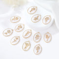 Hot Sell 14K Gold Plated Brass Vintage Immortal 12 Month Birth Flower White Shell Certified Pendant Necklace Women Birthday Gift