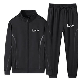 Wholesale M-7xl Youth Autumn Jacket + Long Pants Trackauits Long Sleeve Striped Matching Sportswear 2 Piece Set Casual Suits