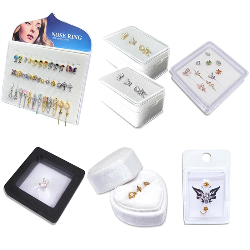 Gaby  Fashion New Sale Plush Earring Jewelry Packaging Pouch Velvet Box Nose Ring Jewelry Storage Transparent Box