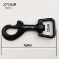 20mm Black Zinc Alloy Metal Swivel Eye Bolt Snap Hook for Dog Leash