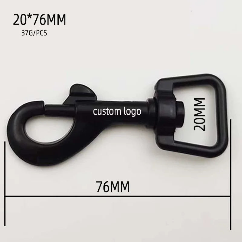 20mm Black Zinc Alloy Metal Swivel Eye Bolt Snap Hook for Dog Leash