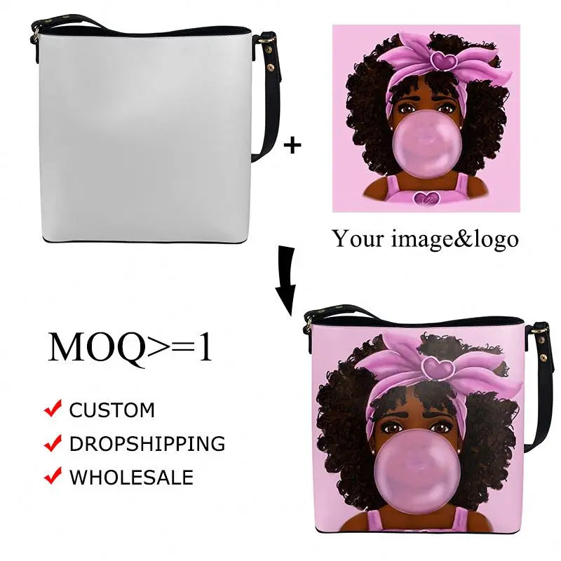 Custom Super Mom Design Crossbody Bag Printed Brand Luxury Tote Bag PU  Leather Zipper Handbags for Women Ladies