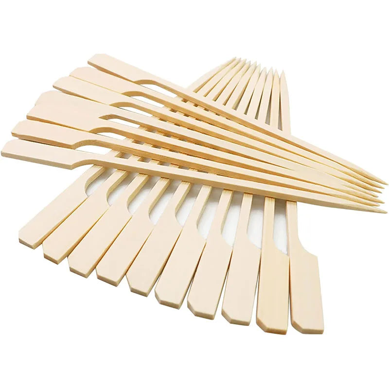 Wholesale Eco-friendly Biodegradable Food Grade Paddle Style BBQ Bamboo Skewer Barbecue Tool