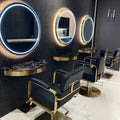 Salon Furniture Wood Hairdressing Chairs with Hydraulic Pump Adjustable Height Modern Design Barber Chair for Ladies