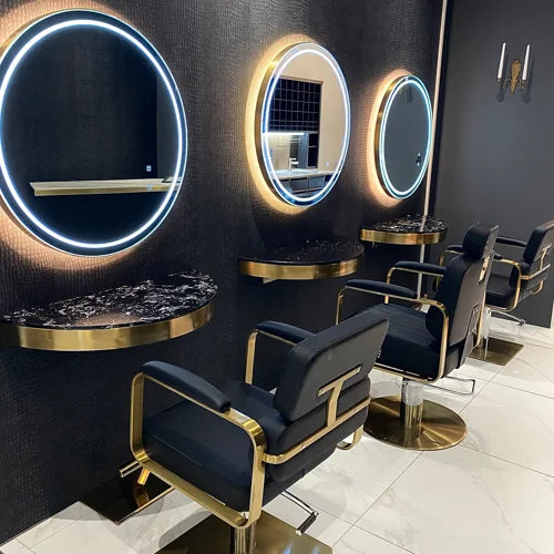Salon Furniture Wood Hairdressing Chairs with Hydraulic Pump Adjustable Height Modern Design Barber Chair for Ladies