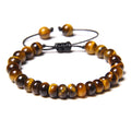 Natural Stone Rondelle Amethysts Bracelets for Women Handmade Cord Braided Men Gemstone Bracelet Adjustable Tiger Eye Stone