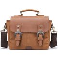 Marrant Retro Canvas Leather Satchel Shoulder Bag Waterproof Genuine Leather Men's Crossbody Bag Messenger Bag for Men
