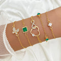 VKME New Fashion Heart Butterfly Zircon Crystal Bracelet Set for Women Jewelry