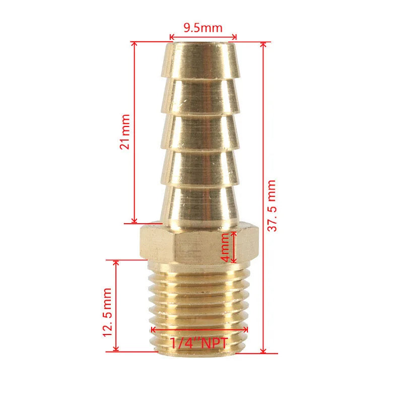 American 1/4 NPT Thread Pneumatic Hose Brass Hose Barb Outer Wire Brass Connection