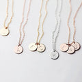 18K Gold GP Personalised Initial Alphabet Letter Disc Charm Necklace Initial Personalised Letter Disc Necklace