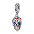 925 Sterling Silver Enamel Skull Pendant Charm Fit for Necklace & Bracelet Fashion Jewelry DIY with Silver Beads SCC2361