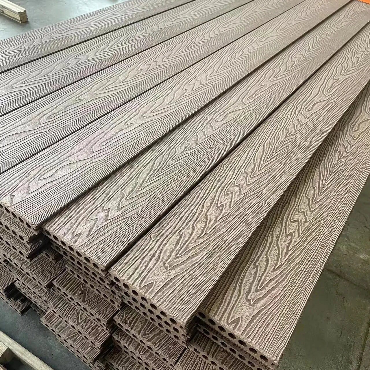 Solid Outdoor Decking Flooring Wood Plastic Composite (WPC) Wood Decking Floor Durable Composite Decking