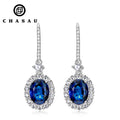 Latest Style New Designed 925 Sterling Silver Oval Cut 2CT Simulated Diamond Created Gemstone Temperament Hook Earrings