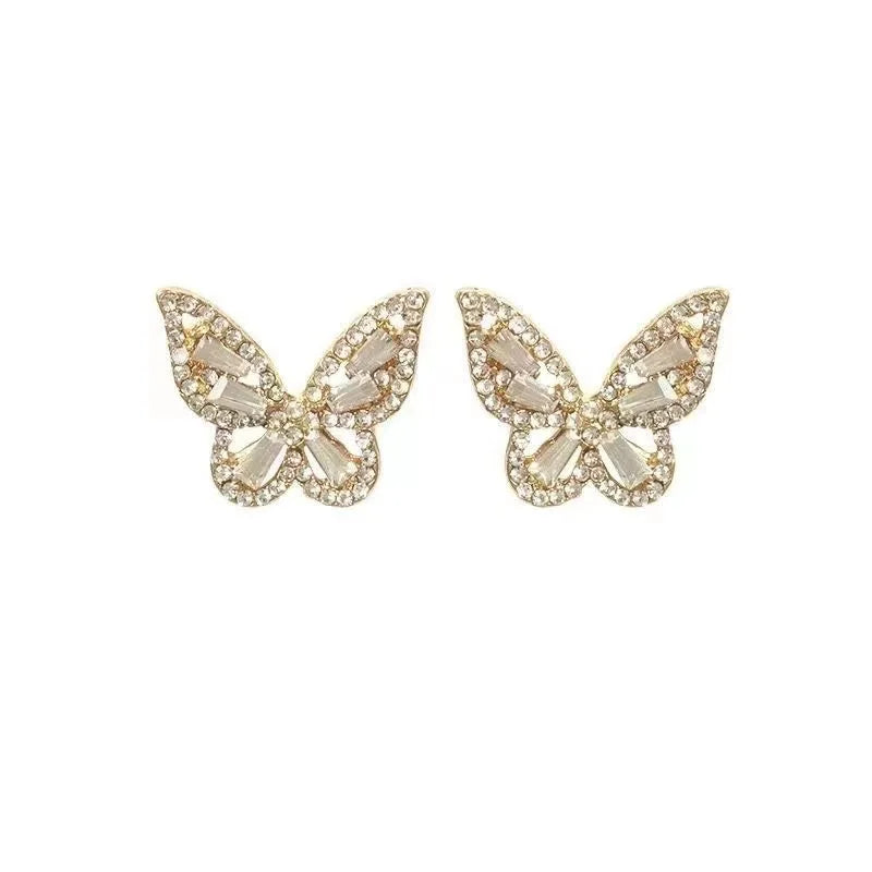 AA00773 butterfly Stud Earrings Fashion Temperament INS Cold Wind Earrings Female