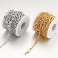 Fashion 18k Gold Vacuum Plated Stainless Steel Jewelry 3+1 Flat Cable Chain for Man Women
