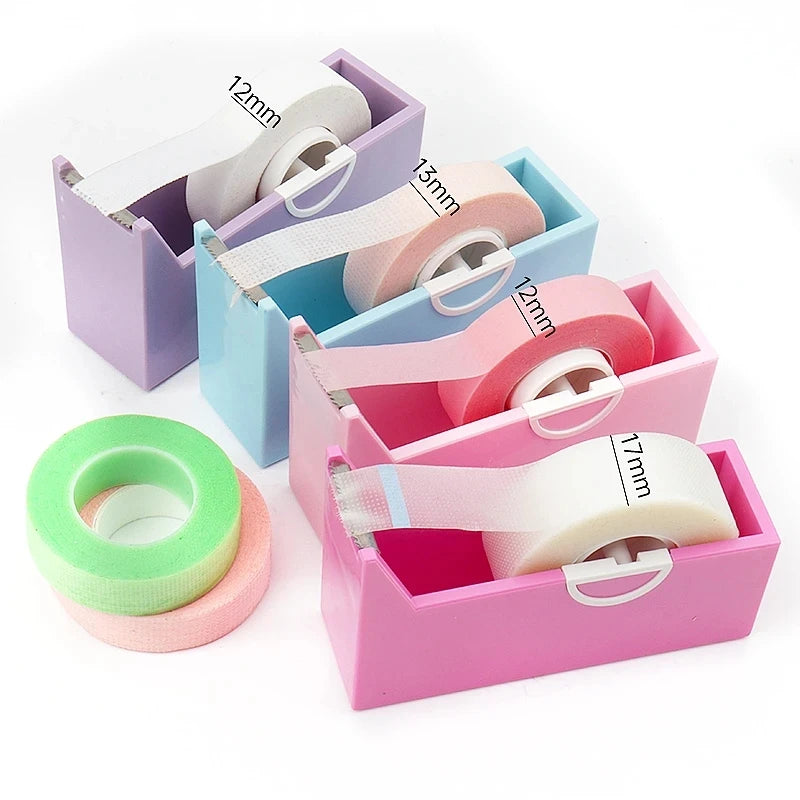 Eyelash Extension Tape Holder Base Lash Adhesive Tape Cutter Dispenser Grafting Lash Plastic Rotating Tape Cutting Makeup Tool