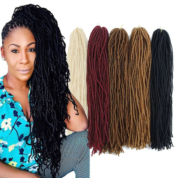 Sisterlocs Faux Locs Hair Dreadlocks Crochet Hair Extensions Dreadlocs Hair Solid and Ombre Color Synthetic Fiber Sisterlocks