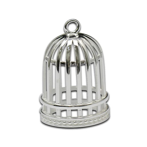 925 Sterling Silver Cubic Cage Pendant Birdcage Necklace Pendant