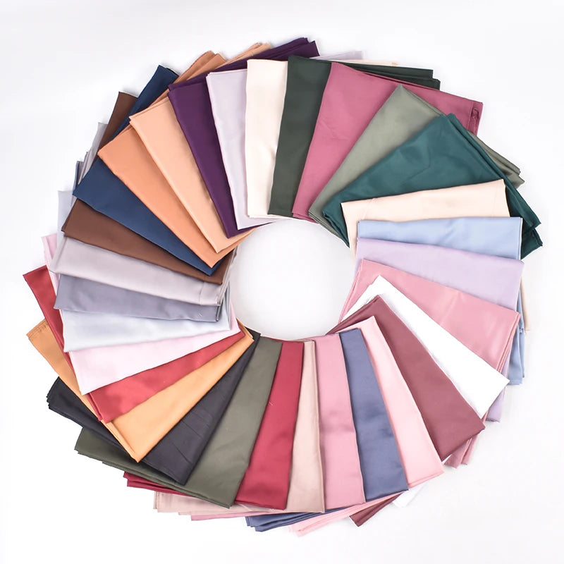Women's Winter New Malaysia Imitation Silk Matte Satin 90cm Square Scarf Muslim Hijab Polyester Headscarf Bandanas Solid