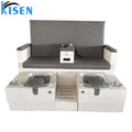 Kisen Beauty Nail Salon Furniture Grey Color Luxury Double Seats Pedicure Spa Manicure Chair with Foot Spa Led Light