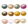 2023 Trendy Acrylic Chunky Rings Personalized Transparent White Multi-color Rendering Resin Rings Acrylic Ring for Women Men