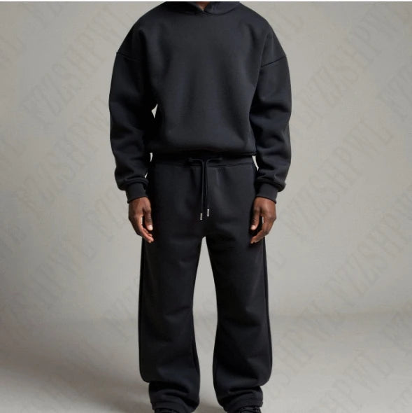 S-2XL Solid Hoodie Y2K Hooded Long Sleeved Pullover Top Punk Street Retro Kpop Hip-hop Pants Women Men Clothing Sweatpants