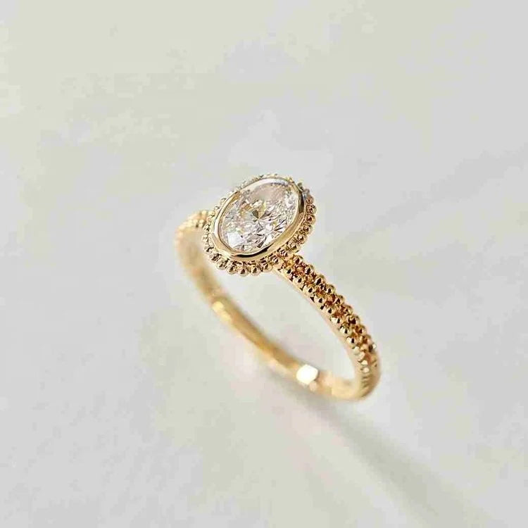 Ruyi Vintage Jewelry 18K Gold LGl Oval Cut 2ct VS Lab Grown Diamond Engagement Ring Luxury Woman Diamond Ring Gold Wedding Ring