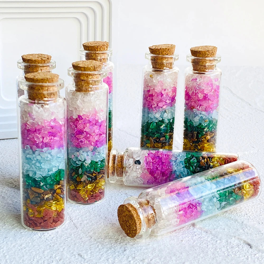 Home Decor Wholesale Crystal Chip Bottle Wishing Bottle Festive Crystal Gift With Reiki Healing Crystal