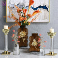 Irregular Spiral Texture Decorative Vase Floral Ornament Modern Light Luxury Coffee Brown Glass Vase for Desktop Home Decoration