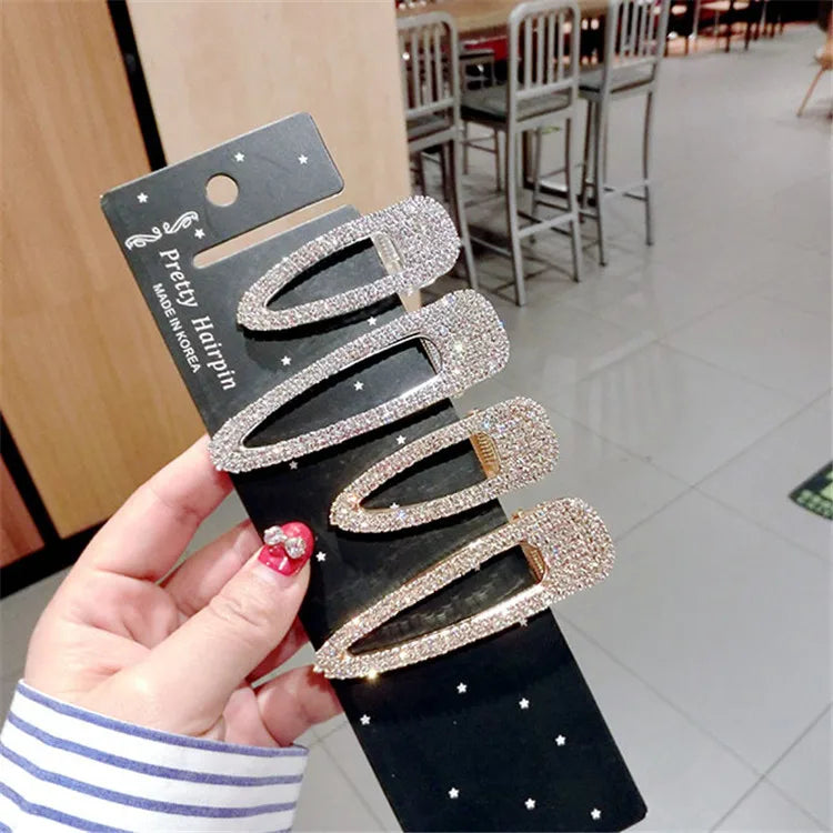 Promotion Simple Metal Crystal Hair Clip Wholesale Custom New Women's Hairpin Fashion Hair Accessories