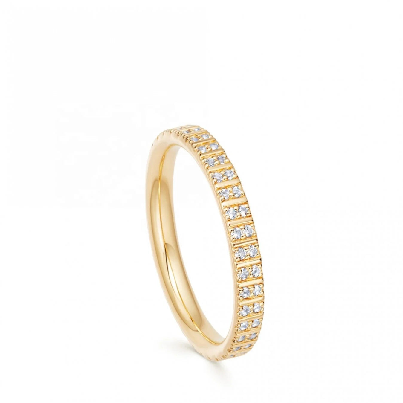LOZRUNVE S925 Silver Diamond CZ Double Eternity Ring Wholesale