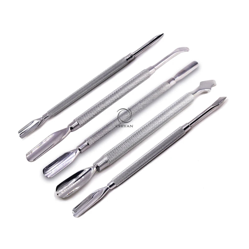 Wholesale Pusher Cuticles Nail Supplies Set Stainless Steel Metal Silver Rose Gold OEM Customized Nail Cuticle Pusher