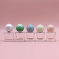 Roller Shaped Transparent Glass Perfume Bottle with Round Cap 15 ml Empty Packaging Bottle