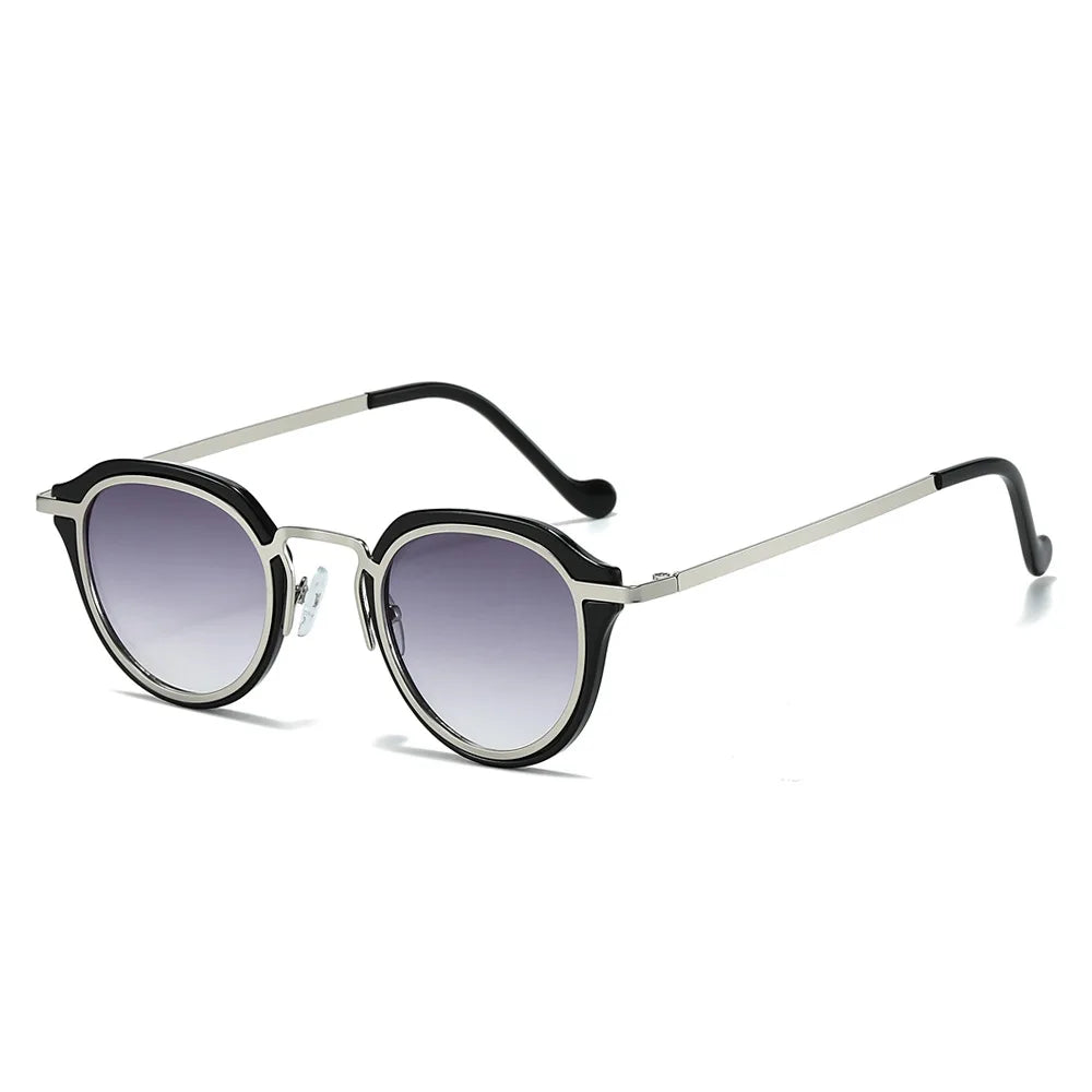 Ins Trend High Quality Metal Oval Eyeglasses Uv400 Luxury Sunglasses Men Custom logo Wholesale Punk Gafas De Sol Women