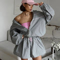 Enyami Custom Windbreaker Shorts 2 Piece Outfit Activewear Tracksuit Jogger Track Jacket Woman Sports Workout Sets for Women