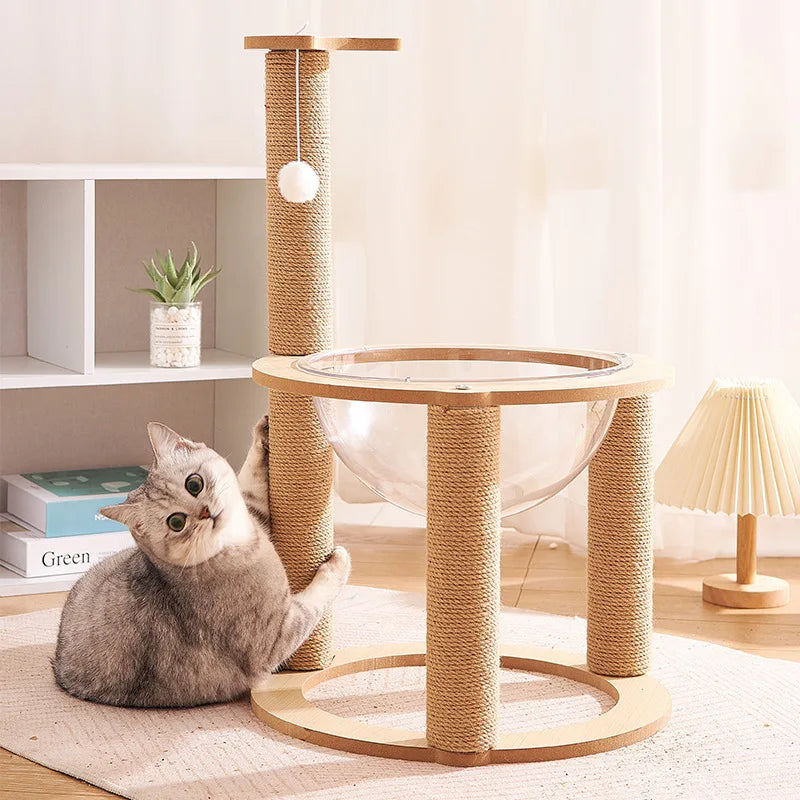 Modern Cat Tree Column Integrating Vertical Cat Climbing Frame Space Capsule Cat Nest Wear-Resistant Scratch-Resistant Column