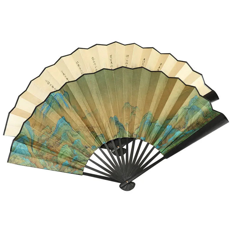 BSBH Factory Personalized Chinese Silk Bamboo Hand Fan With Logo for Wedding Party Dance Performance Holiday Gift Folding Fans