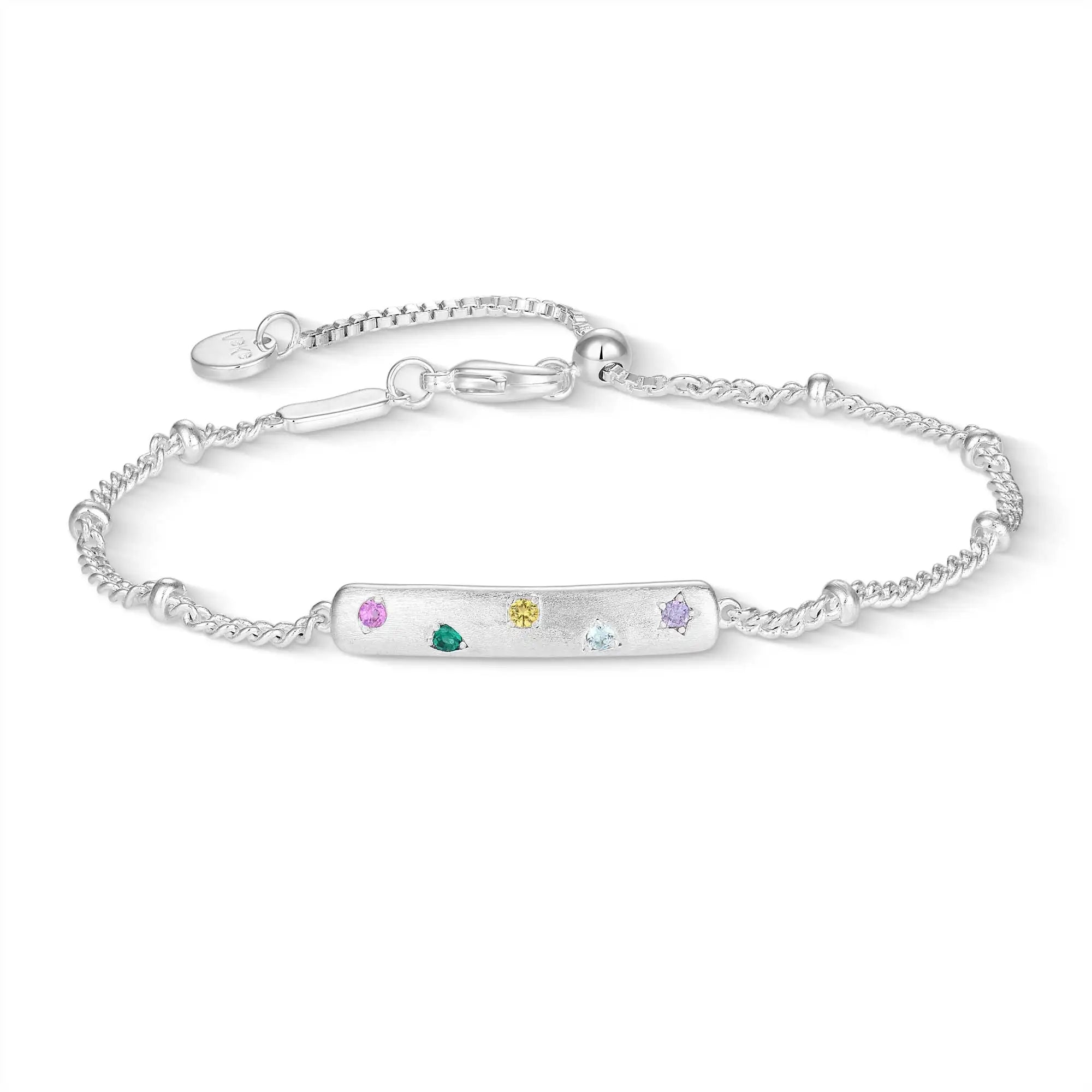 QX Fine Jewelry Custom Womens 925 Sterling Silver Engagement Friendship CZ Bracelet Bangles