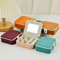 2024 New PU Leather Portable Travel Case Snap Button Ring Earring Organizer Storage Box Jewelry Container
