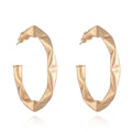 Hot Selling Classic Vintage 18K White Gold Plated Hoop Earrings Fashion Design in 3 Sizes Mainly Made of Brass