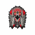 Large Size Cool MC Indian Chief Skull Motorcycle Biker Rider Iron on Jackets Vests Back Embroidery Patch