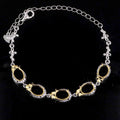 Sterling Silver 6*8mm Semi Mount Bracelet Empty Support Blank Claw Setting S925 Mountain Base Without Center Stone Inlay for DIY