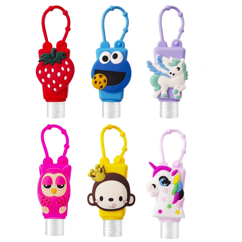 Wholesale Mini Cute Cartoon Silicone Holder Travel Portable Silicone Hand Sanitizer Bottle Holder for 30ml Sanitizer Bottle