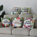DaiRui Hot Sale Christmas Digital Printed Design Linen LED Light Polyester Fabric Cushion Cover