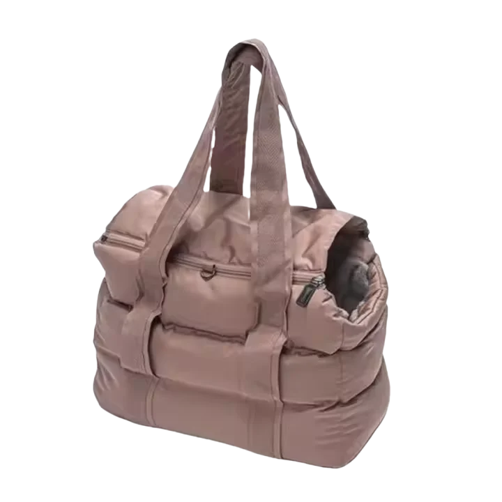 Fullto Pet Accessories Portable Outdoor Pet Bag Winter Warm Quilted Air Travel Dog Cat Carrier Bag Tote Bag